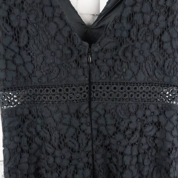 BARDOT BLACK DEEP V NECK SLEEVELESS LACE OVERLAY ANKLE LENGTH DRESS SIZE 4 - Picture 14 of 14